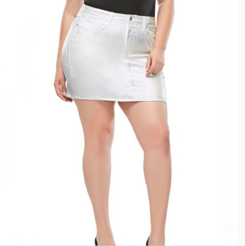 Good American metallic mini skirt